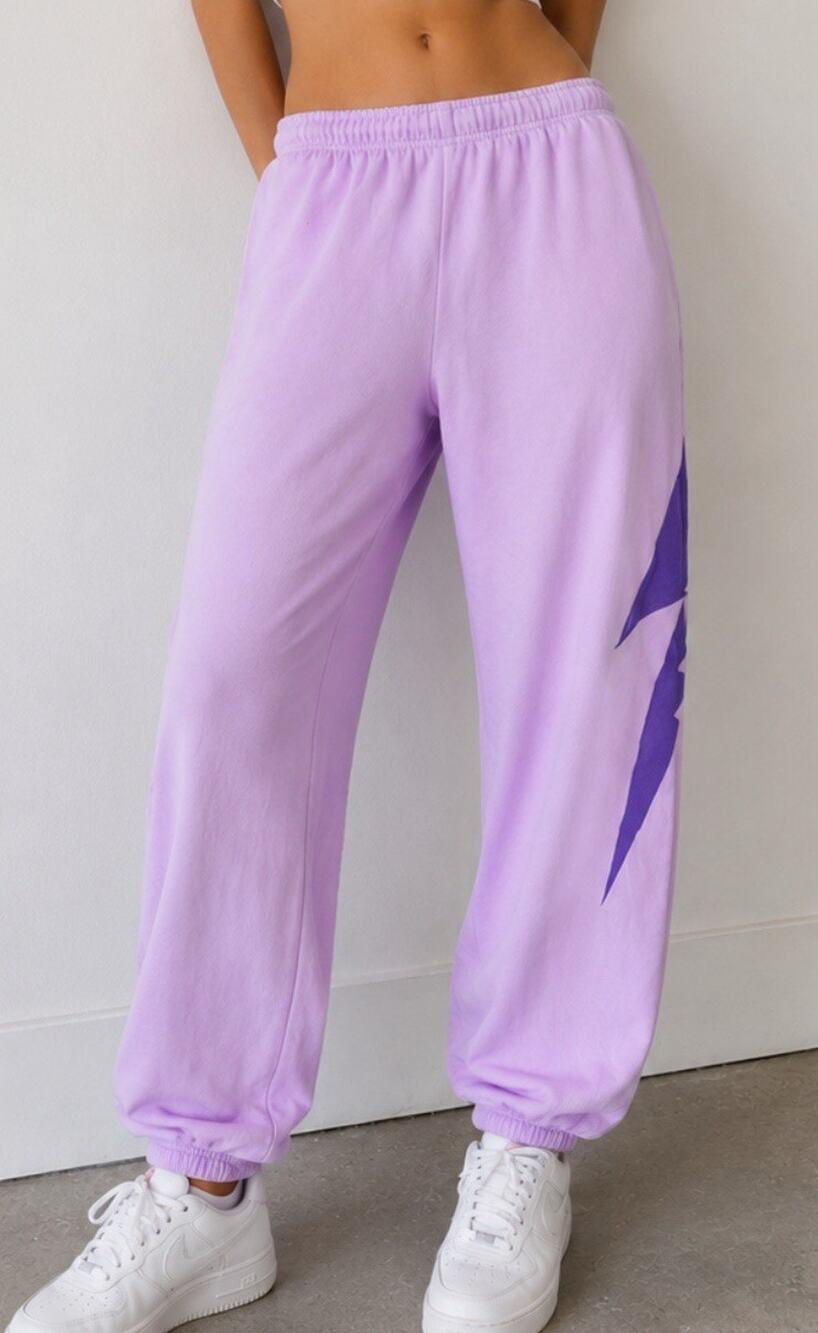 Aviator Nation Logo Faded Sweatpants XS USA Beach Violet Jogger Gym Track Yoga